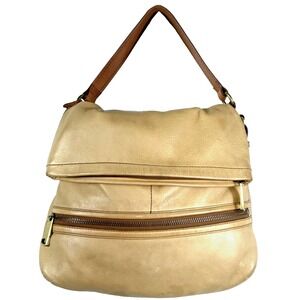 Fossil‎ Explorer Leather Hobo Bag Long Live Vintage Tan Cowhide Adjustable Strap